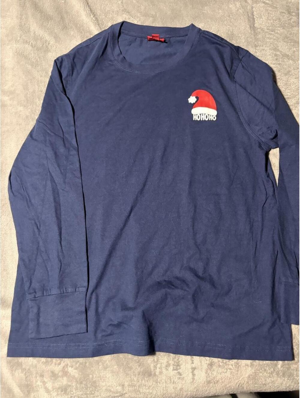 Navy blue long sleeve Christmas - L - 0283